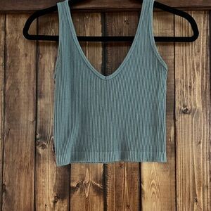 Free People: ribbed tank: charcoal: XS/S